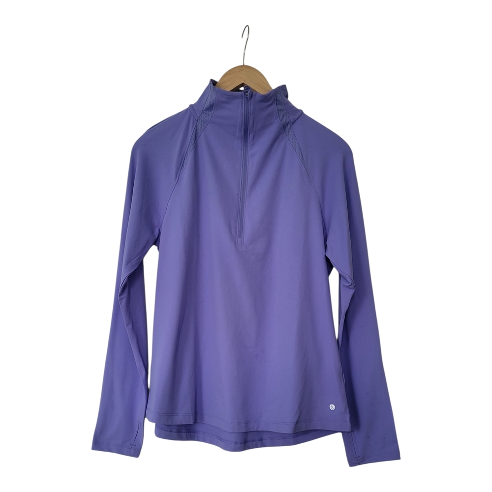 Purple Long-Sleeve Quarter-Zip Active Top